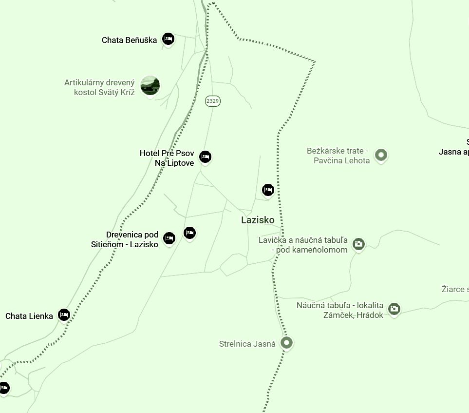 Mapa okolia Laziska